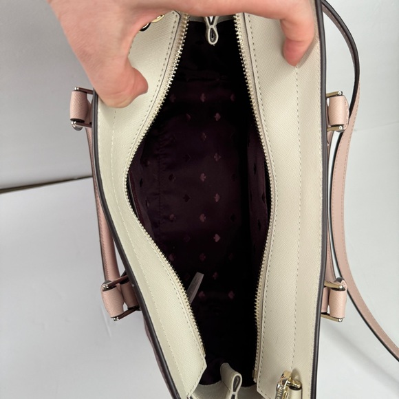 Kate Spade Cameron Medium Satchel Purse Leather Bright White Cherrywood - Picture 8 of 8